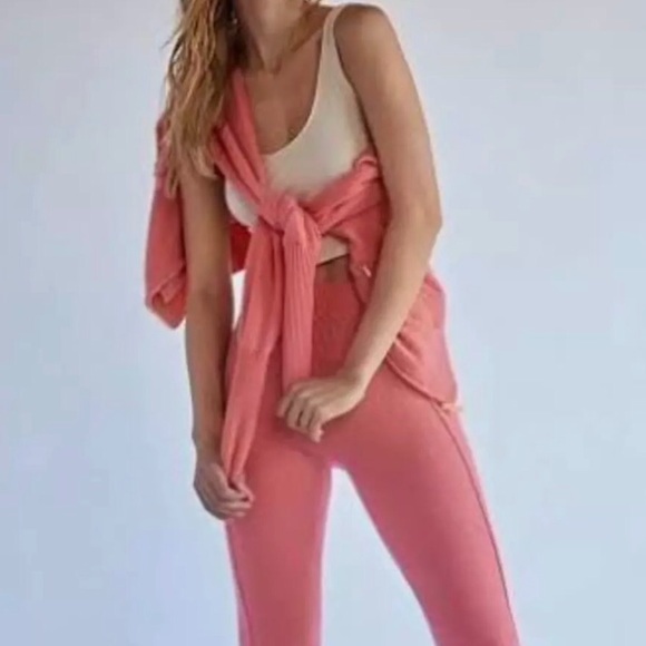 New Free People 100% Cashmere Snow Angel XS & M Pink Coral Soft Cardigan Jacket - Picture 9 of 10